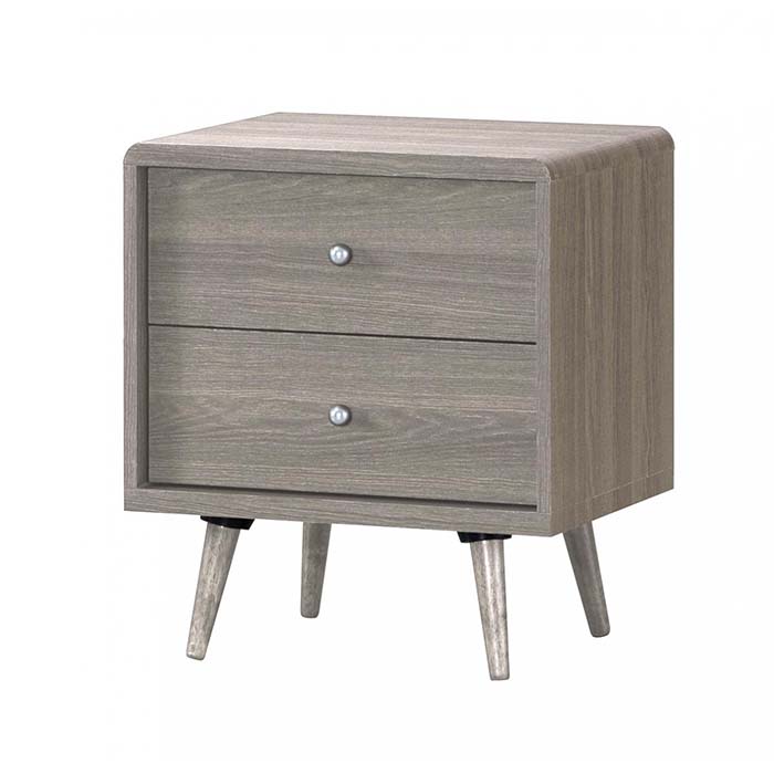 Belvoir Grey Oak Effect Nightstand With Two Drawers